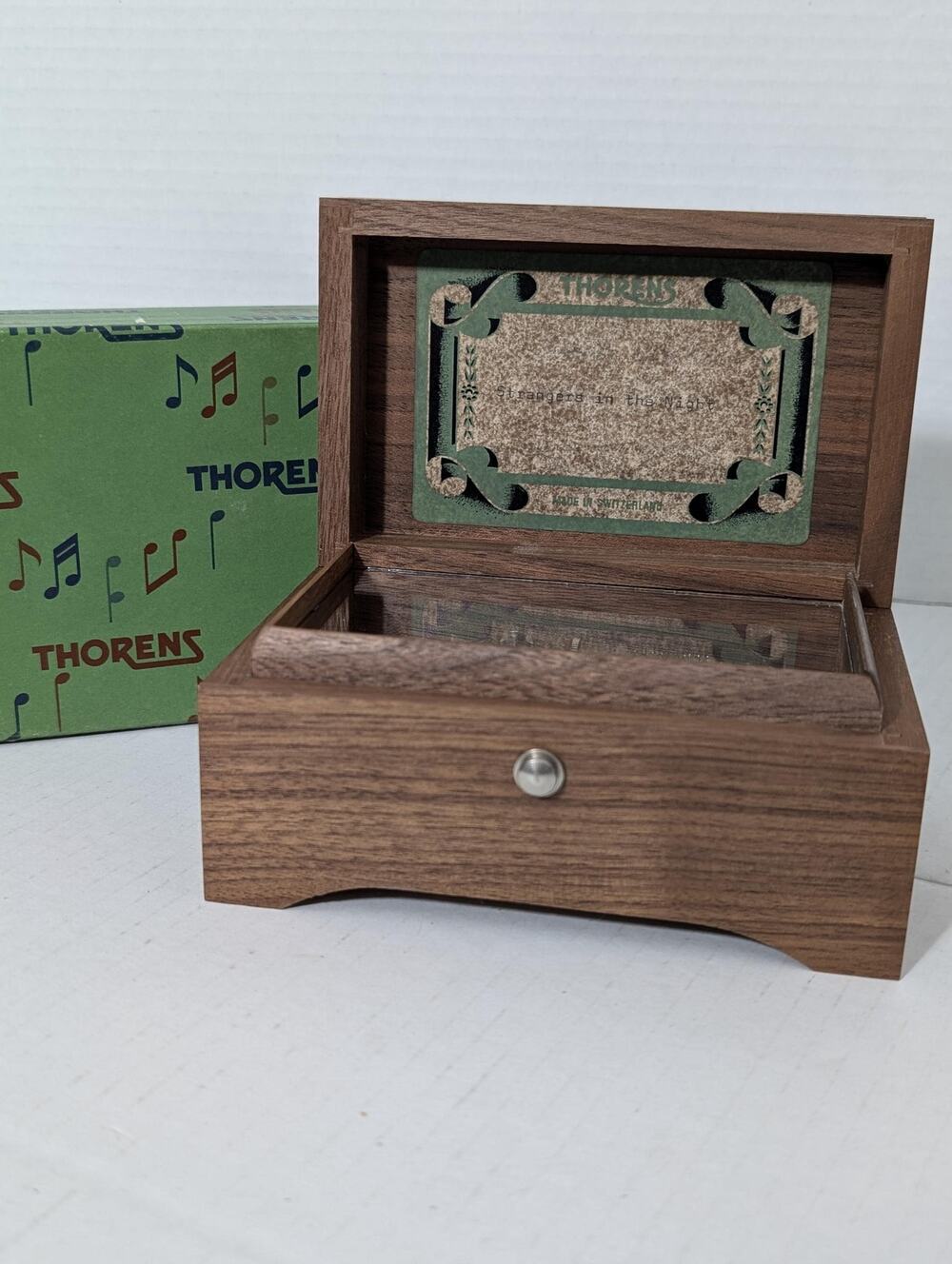 Strangers in the Night Vintage Thorens Wood Music Box NOS Box